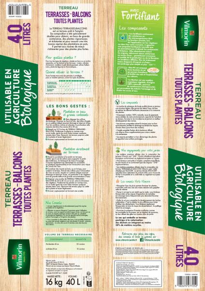 Terreaux, amendements et fumier - Terreau Terrasses et Balcons - 40 L - MEDIA_PACKAGING_VERSO